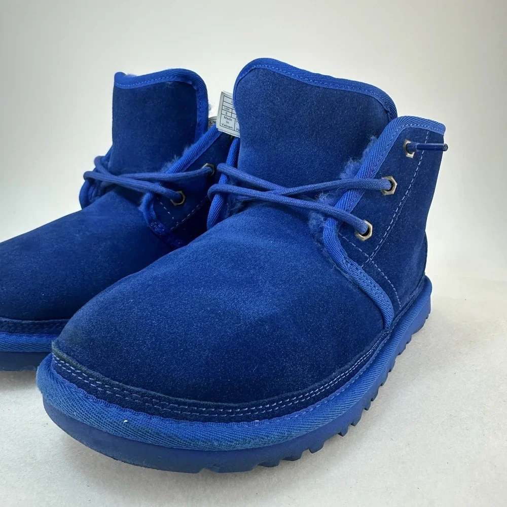 UGG Neumel Boot Cobalt Blue Suede Sheepskin Men's Size 9 With Box